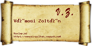 Vámosi Zoltán névjegykártya